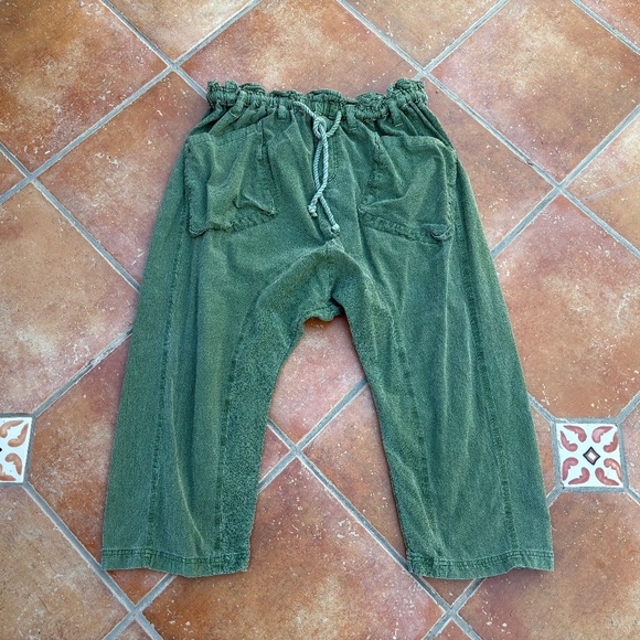 Free People Runyon Oversized Harem Pants Green Size S - Picture 4 of 7